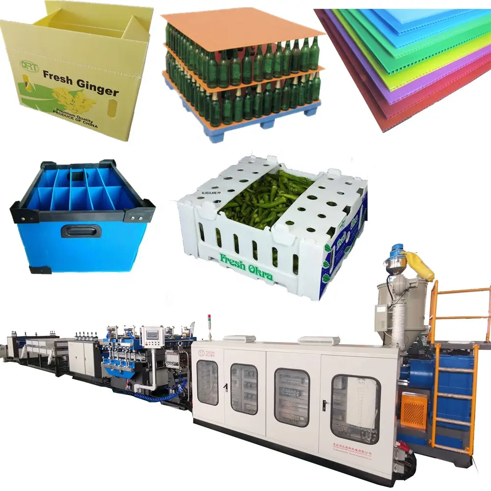 PP corrugated sheet making machine/Twin wall hollow board production line/corrugated box extruder