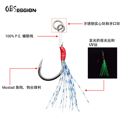 WCH44 3 set/bag sea fishing Mustad small single hook metal bright wire small metal fish hook