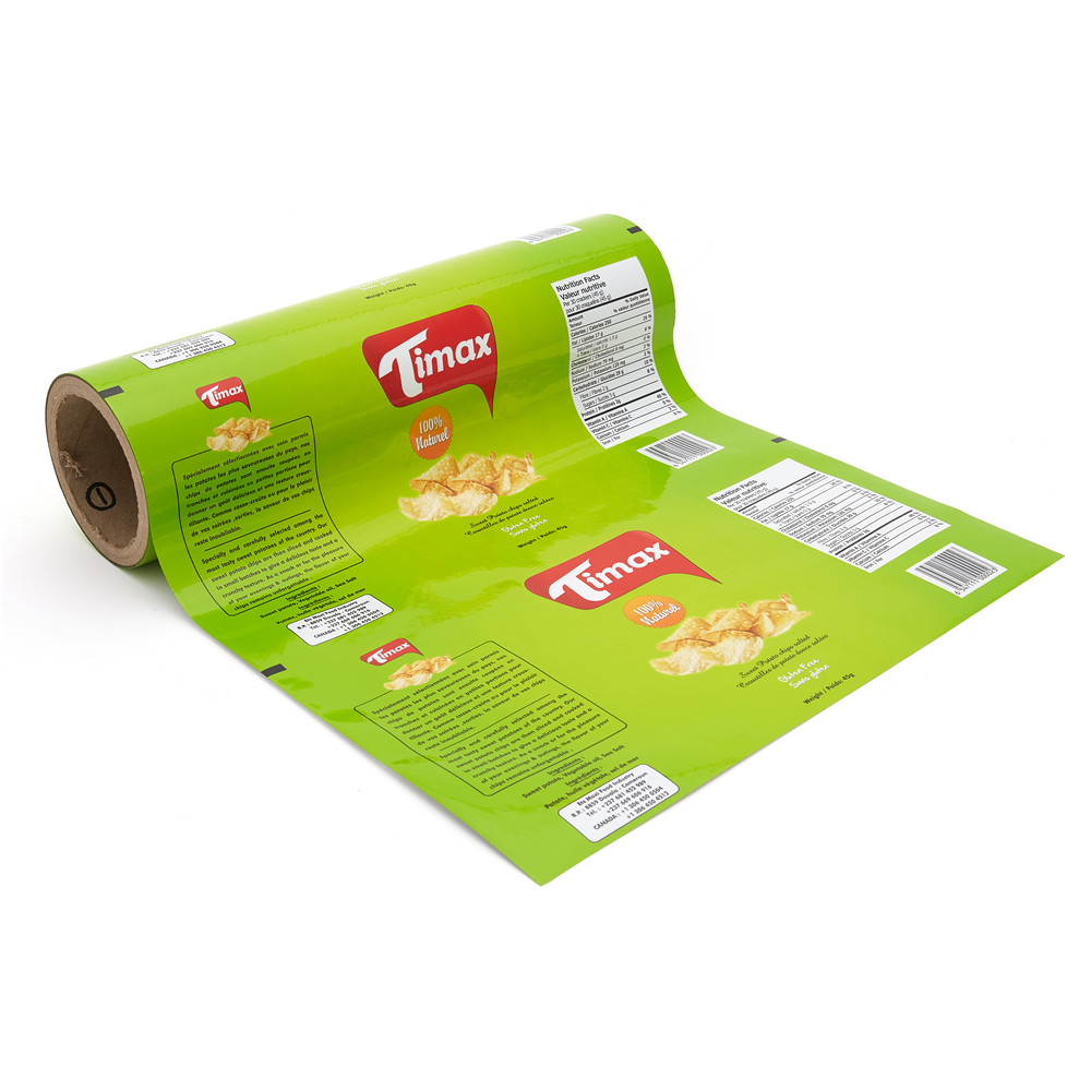 Opp/Vmpet/Pe Laminating Film In Roll With Custom Logo Design Printed For Snack Cookies Packaging