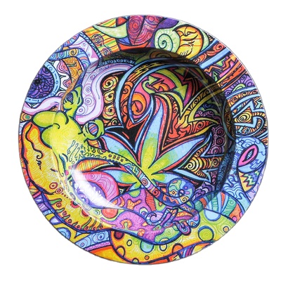 Personalized cheap ashtray metal cigarette ashtray home tobacco ash round rolling tray