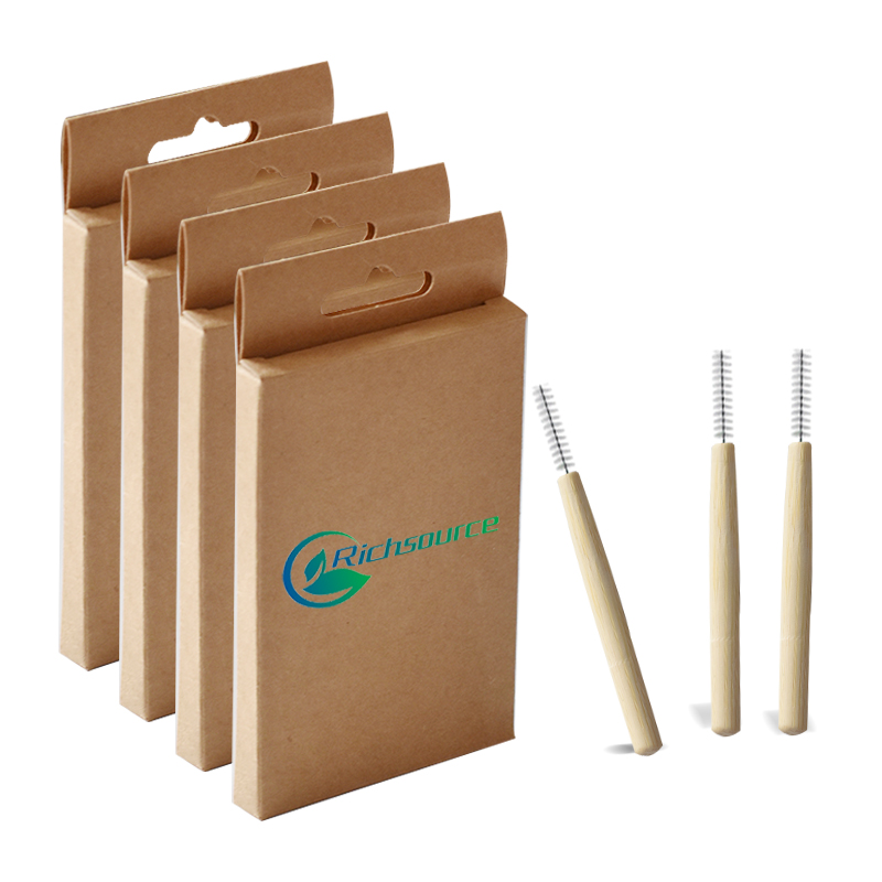 Eco friendly Organic Bamboo  Biodegradable Interdental Brush Toothpick Paper Box