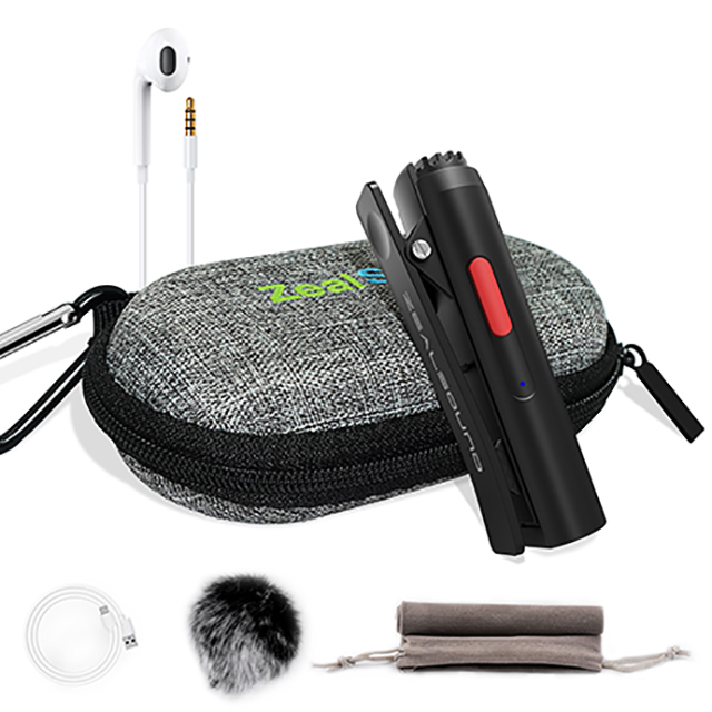 Нагрудный микрофон ZealSound, Bluetooth микрофон, петличный беспроводной микрофон для телефона
