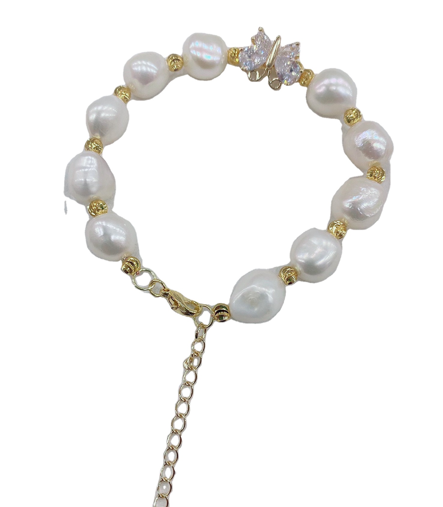 14k Gold Plated Unisex Hand Catenary with Chain and Ring