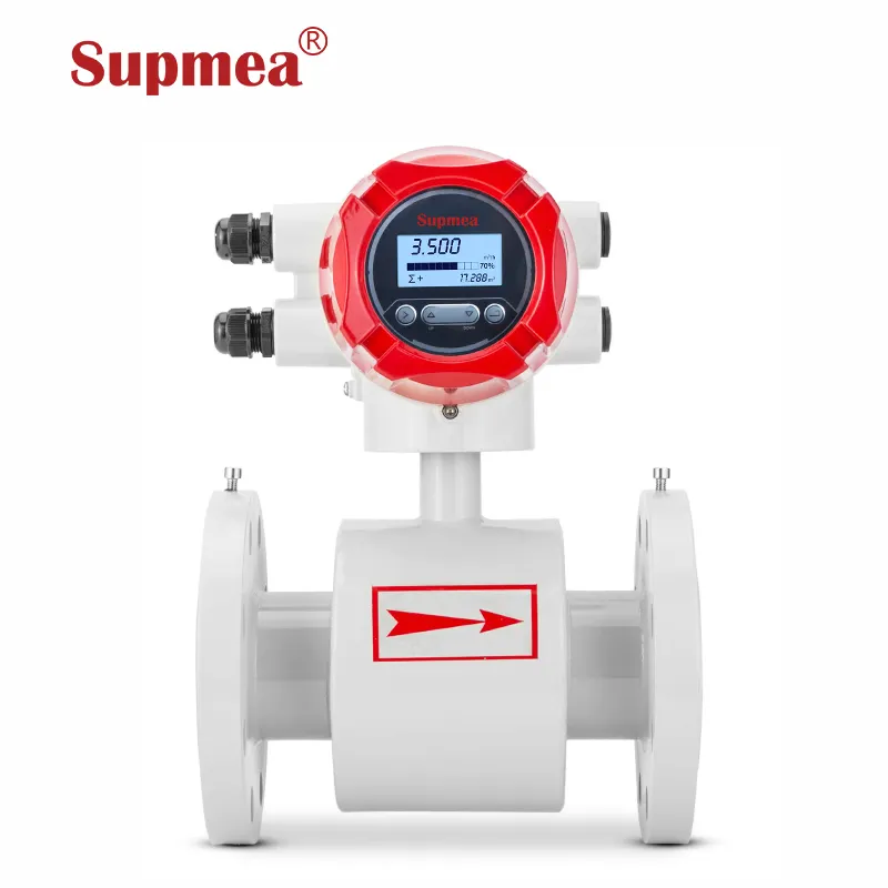 Supmea 316SS Stainless Steel ptfe liner type clamp electromagnetic sanitary magnetic sewage flowmeter flow meter price
