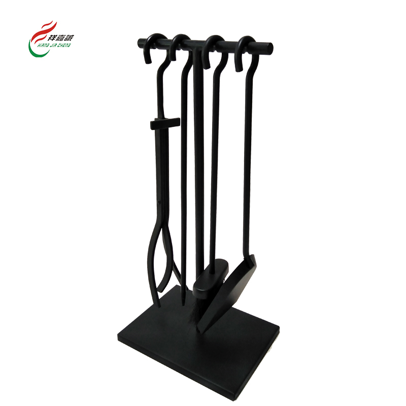 Widely Used Black Outdoor Winter Interior Home Decoration Stove Fireside 5 Pcs Fireplace Set Fireplace Accessories With Tongs