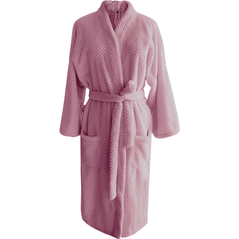 wholesaleBathrobe V-neck Soft Plush Robe Spa Robe Women Fleece Bathrobe with Customized Logo