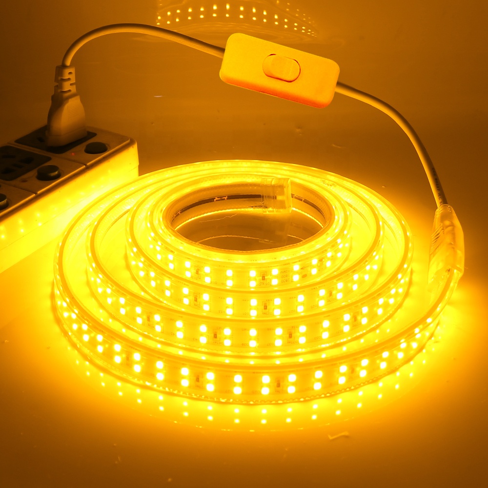 Алюминиевая белая 5730 SMD Светодиодная гибкая полоса 5 Вт 220 В лайнер 220 В светодиодная веревка уличное украшение