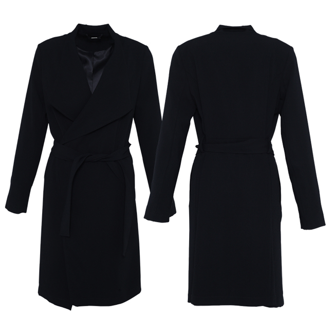 Huiquan contemporary design wholesale woman cozy open-fronted casual style wrap coat light trench coat for woman