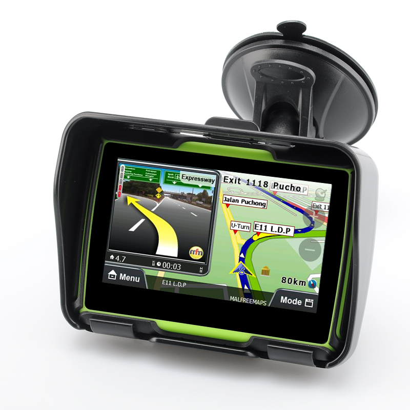 Портативный 4,3 дюймов в байкерском стиле из водонепроницаемого материала GPS навигация 8 Гб 256 Мб навигатор, Bluetooth, FM радио, Wi-Fi, GPS навигатор для мото
