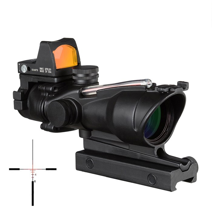 Охотничий телескоп, Оптический Прицел ACOG 4X32, реальное волокно, оптический прицел с красной зеленой подсветкой