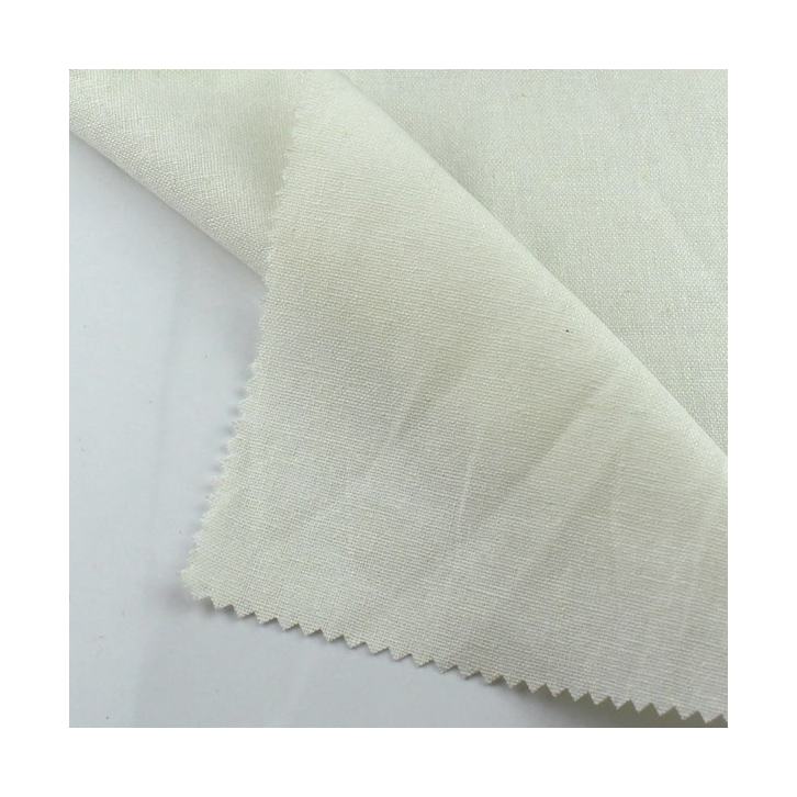 pure white factory direct cheap price PFD linen cotton fabric for garment