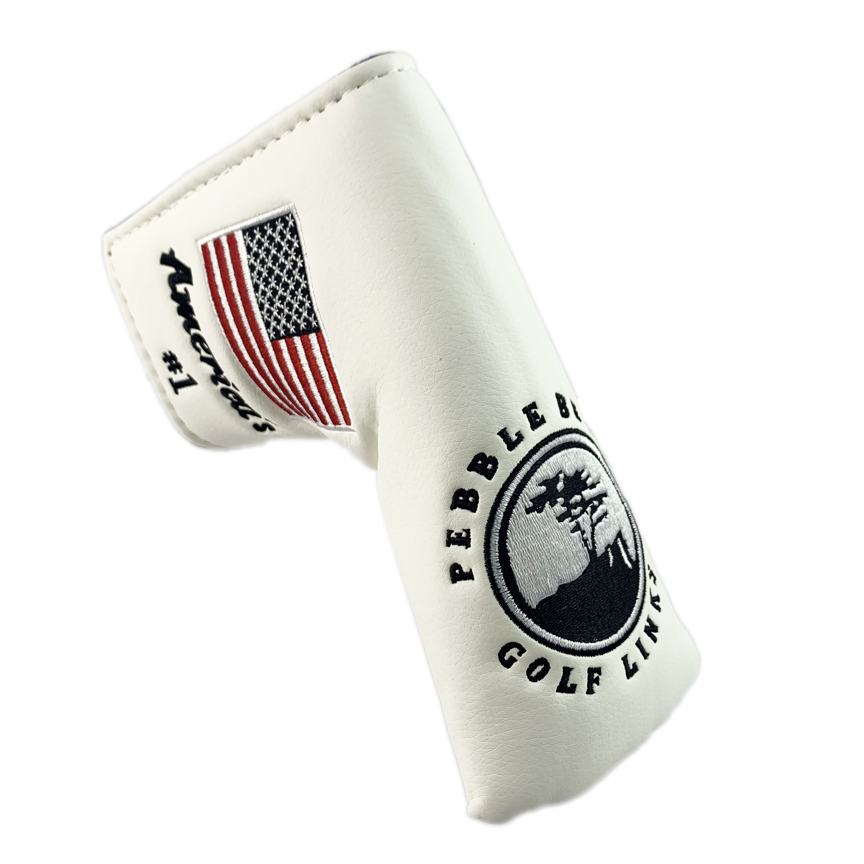 Custom wholesale Golf Headcover Golf putter clubs blade Pinaster PCB headcover putter cover PU waterproof White