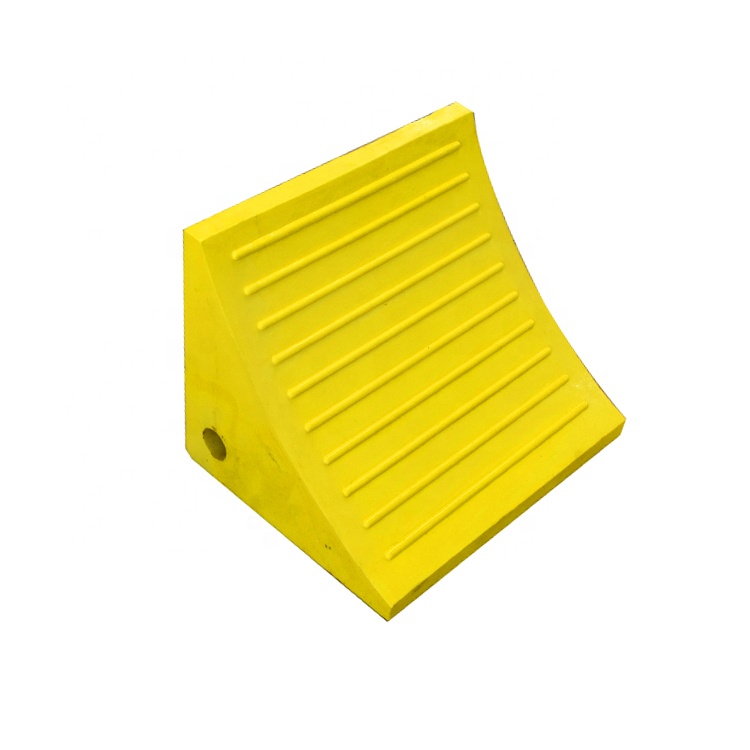 Industrial Truck Wheel Chock Polyurethane Wheel Stop 15"x10-1/2"x12"/ Heavy duty polyurethane wheel chock, 60T capacity