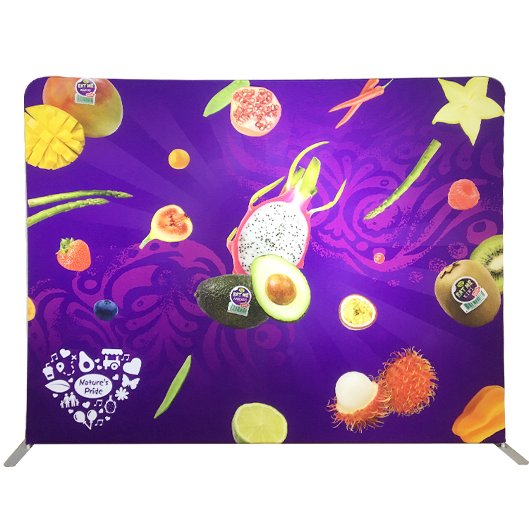 10ft Portable trade show dye sublimation tension fabric convention back wall backdrop display