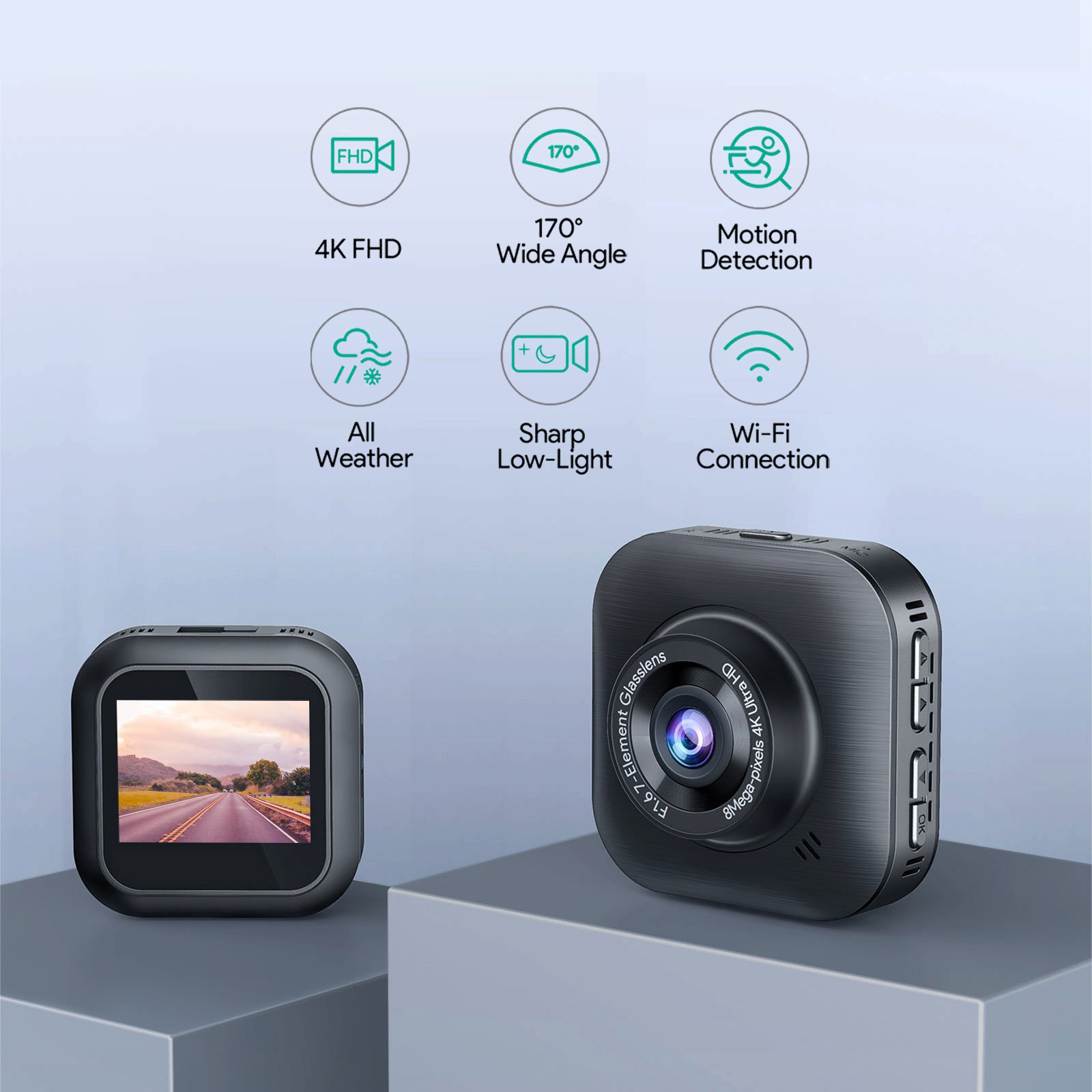 Нет минимальный объем заказа UHD 4K Автомобильная камера встроенный WiFi монитор парковки Приборная панель автомобиля камера рекордер ночного видения Автомобильный видеорегистратор 4K видеорегистратор