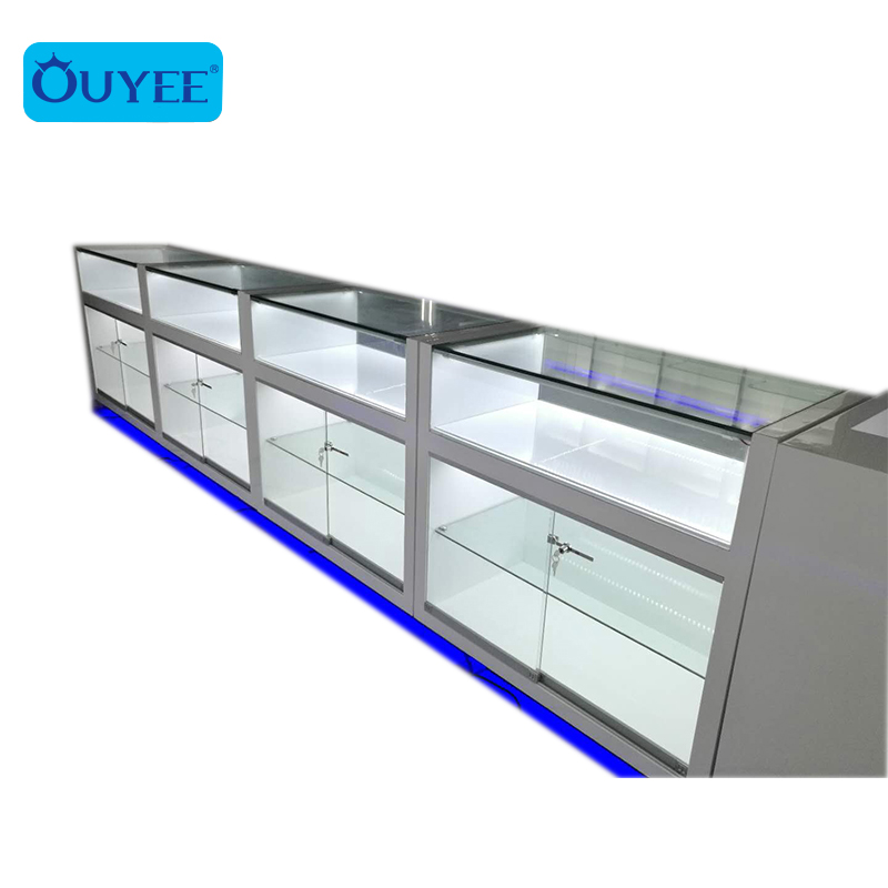 mobile display showcase glass counter display mobile shop interior design