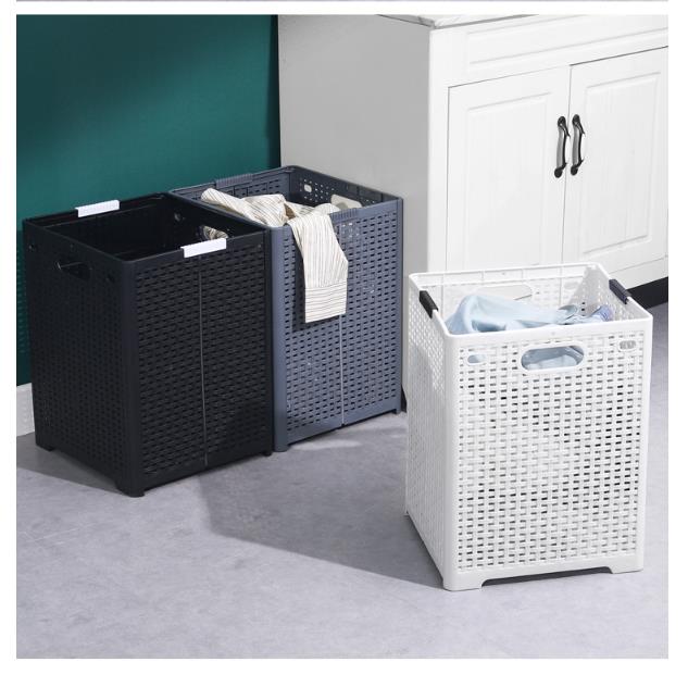 Plastic Folding Dirty Clothes Basket, Laundry Basket, Bathroom Storage, New