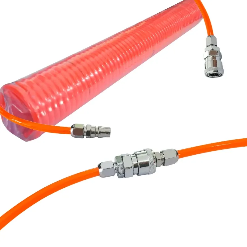 PU6*4 8*5 10*6.5 12*8 Air Compressor Hose Pipe Quick Detachable Connectors Pneumatic Hoses Parts 6M 9M M 15M Spring Tube