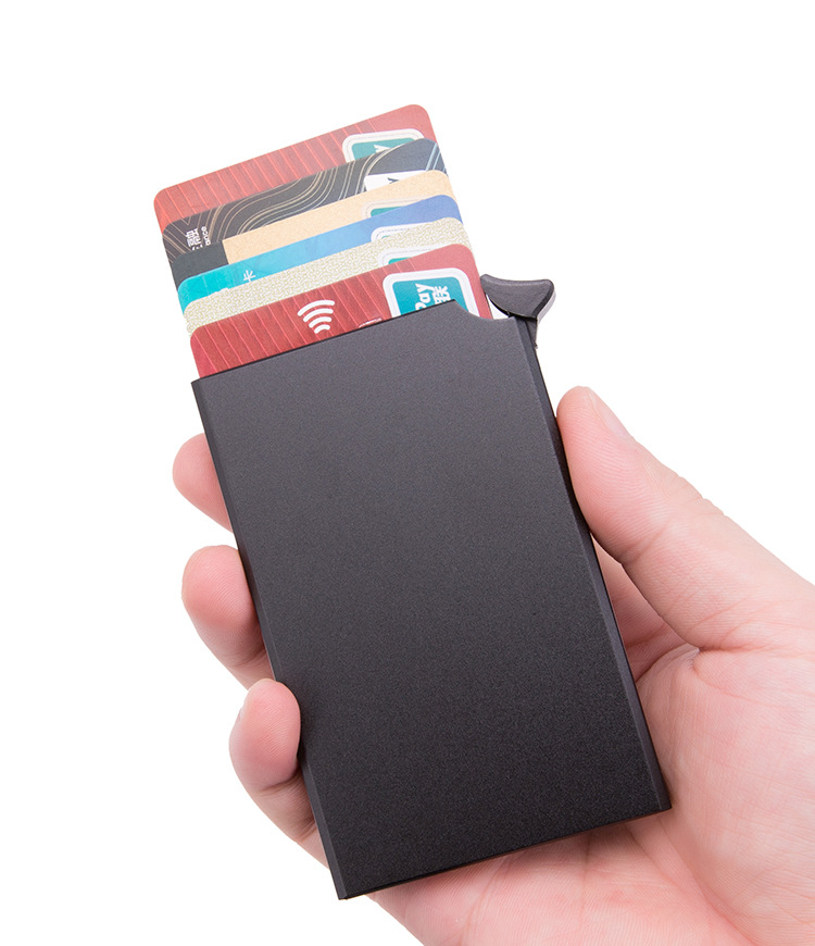 2020 новый дизайн RFID Блокировка Автоматический алюминиевый чехол для кредитных карт кошелек выдвижной держатель для карт