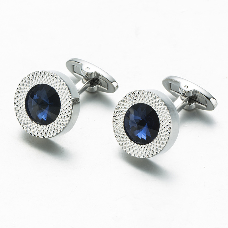 Genuine French Style Shirt Cuffs Blue Crystal Fashion Gentleman Cufflinks / Luxury Cufflinks