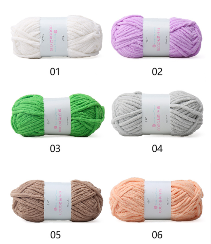 Charmkey wholesale Factory dyed 100% Polyester yarn Chenille Yarn for Crochet knitting