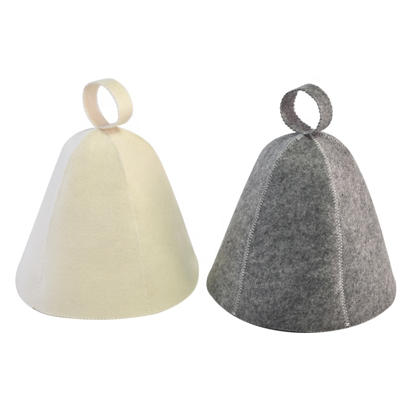 Nangong factory Russia Ukraine Lithuania Germany Embroidery Natural 100 % wool Sauna Hat