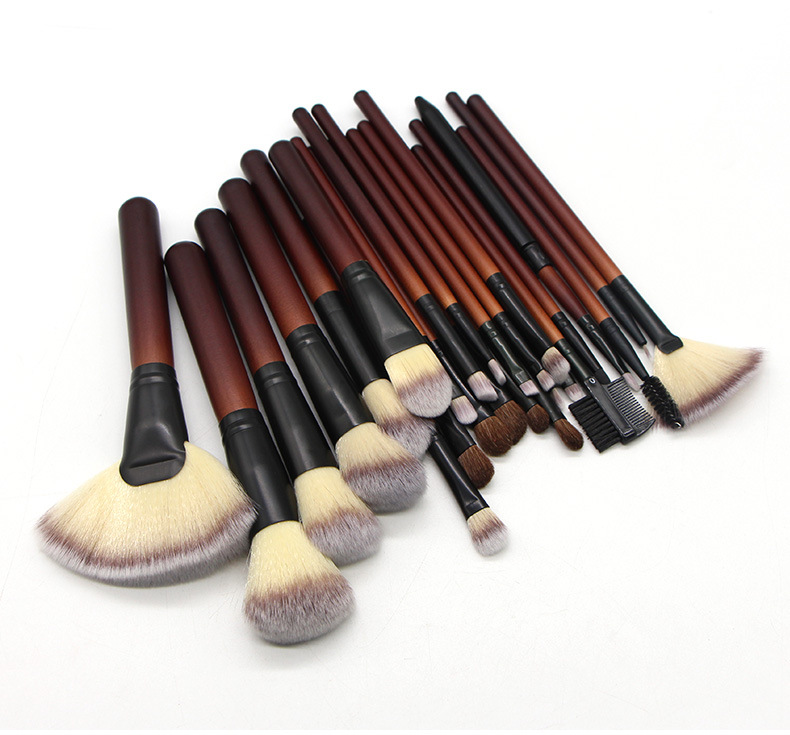 26pcs animal hair horsehair full set of high-quality mahogany beauty tool set makeup brushes set with bag