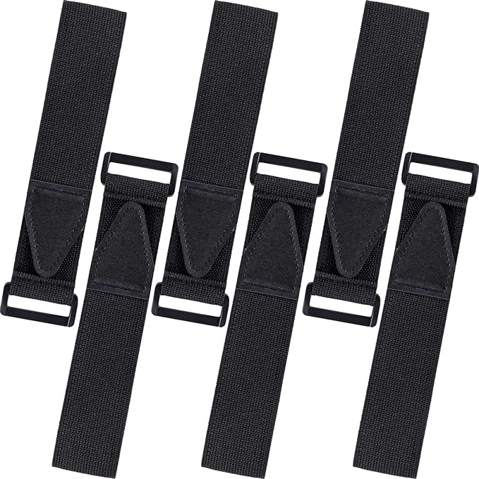 Bicycle Leg Strap Adjustable Bicycle Ankle Safety Belt Elastic Magic Fastening Strap Buckle Black Tape Hook and Loop Tape 50pcs