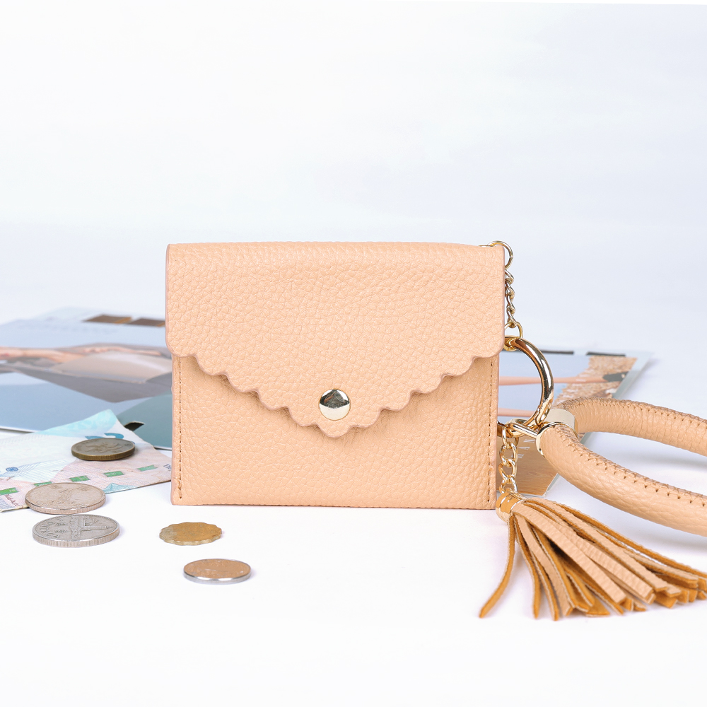 Wristlet Keychain Bracelet Wallet, Wrist Car Key Rings with Tassel Bangle Card Holder