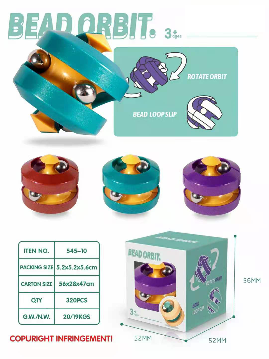 Fidget toys Stress Relief Toys Spinning Top Pinball Gyro Cube Magnetic Orbit Ball Spinners Ball orbit gyro for Kids Gifts