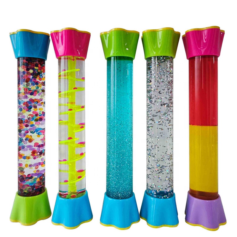 New Calm Down Corner Anxiety Relief  Sensory Tubes  Fidget Tubes Liquid motion bubbler timer for kids