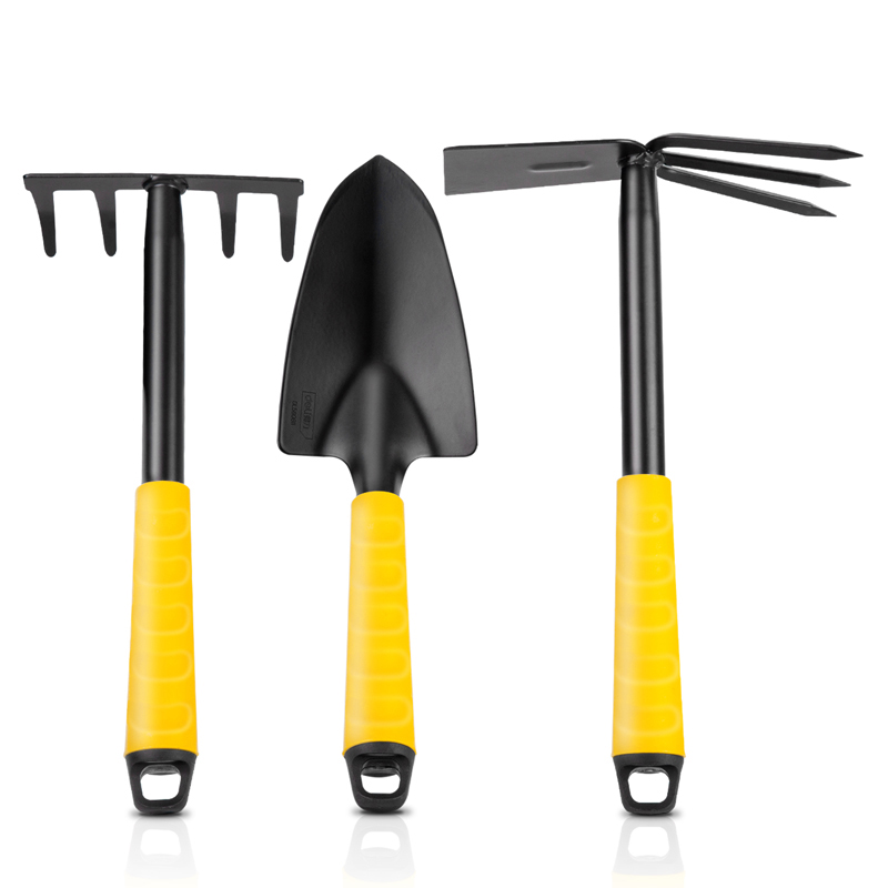 Deli hardware handle tools three-piece set of shovel, hoe and rake