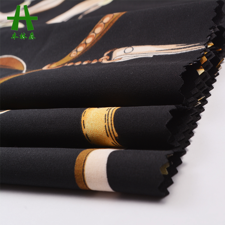 Mulinsen Textile Printed Polyester Spandex Super Soft 75D Woven 4 Way Stretch Stock Lot Stretch Fabric