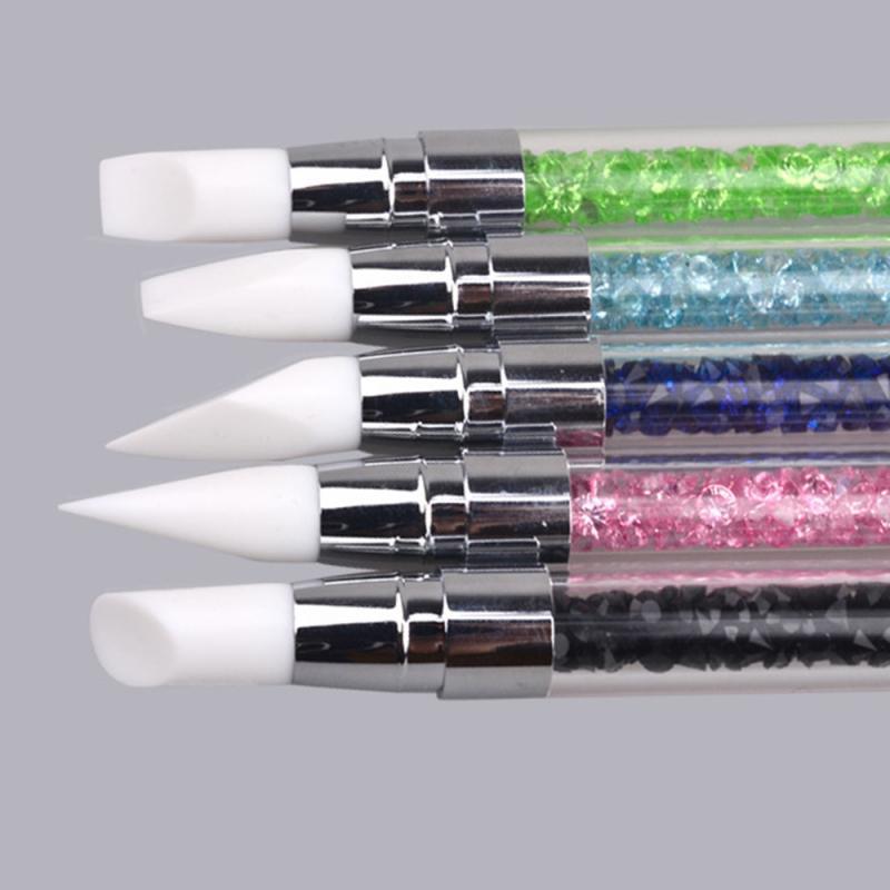 Dual-ended Silicone Head Nail Art Silicone Brush Dotting Pen Nail Art Brush Set Pen For UV nail brush kolinsky