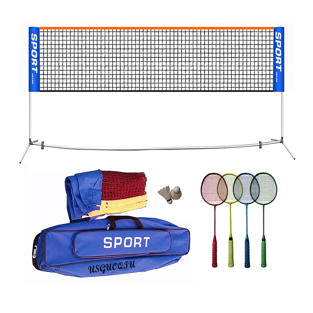 Badminton Set, Volleyball Net with Stainless Steel Tube Easy Setup, Carry Adjustable Height for Soccer Tennis Pickleball (20ft)
