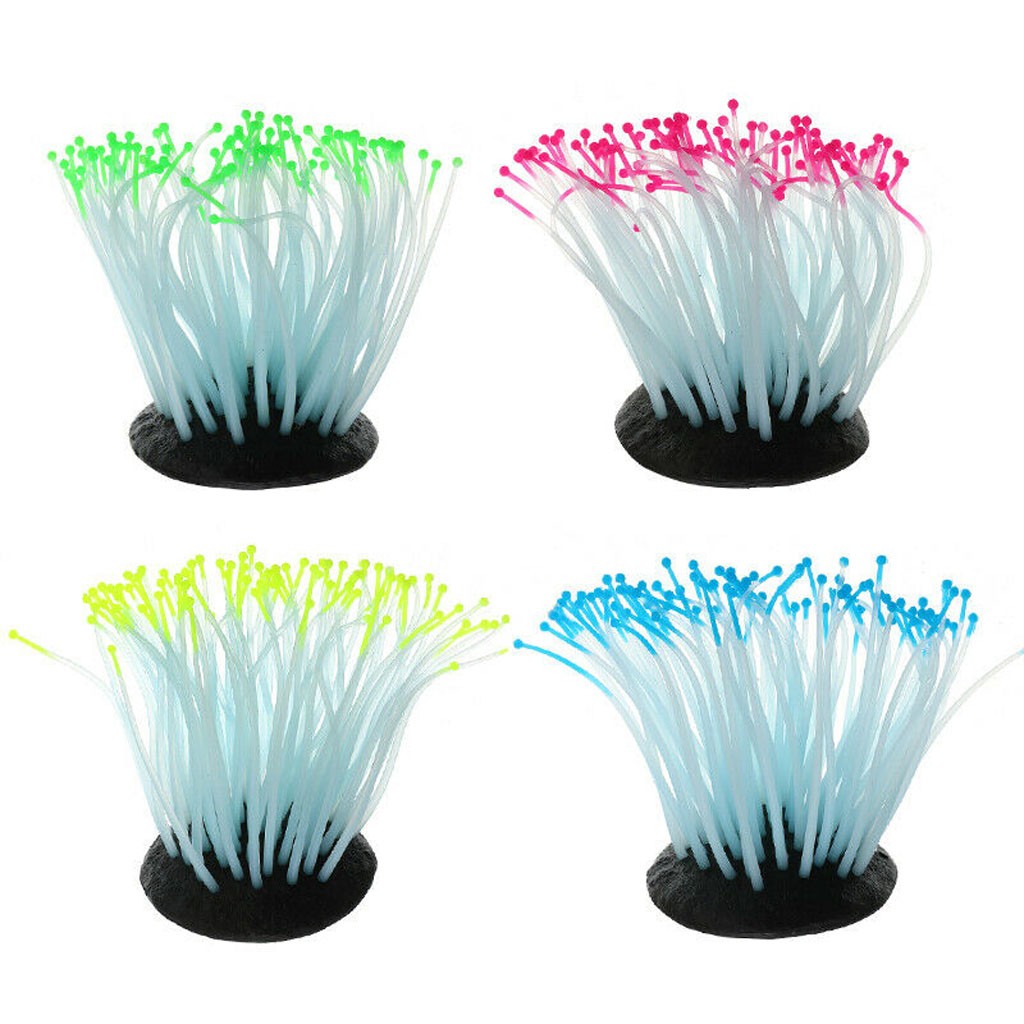 Dropshipping New Aquarium Fish Tank Luminous Sea Anemone Artificial Coral Ornament Decoration Ornament Decor Aquatic Accessories