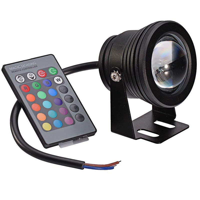 Aluminium Alloy 10w Rgb Led Pool Fountain Lamp Dc 12v Ip68 Led Underwater Light With Remote Control