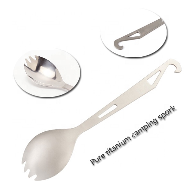 Высокопрочные титановые многофункциональные походные столовые приборы Spork с открывалкой для бутылок