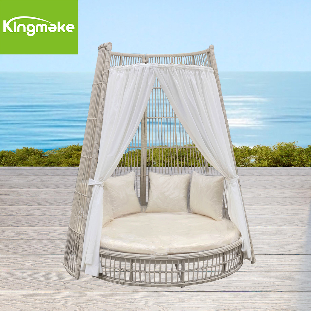 Cube Hotel Resort Rattan Beach Cabana Swimming Pool Sun Lounger Bed Bali Sunbed Outdoor Round Daybed sun beds outdoor furniture