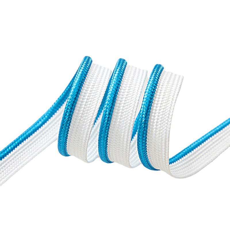 Simple webbing printing polyester shoelaces sports and leisure shoes elastic double-sided jacquard ribbon
