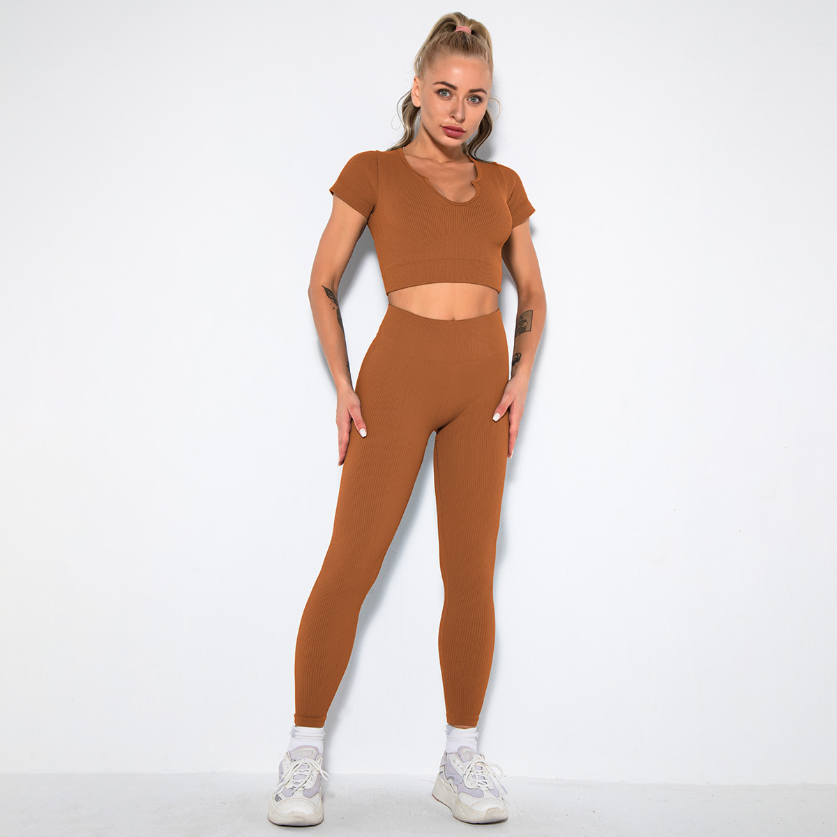 Custom Wear Set Fitness Set Pants High Waisted Workout Gym Yoga Leggings for Women yoga legging with custom logo Gym yoga set