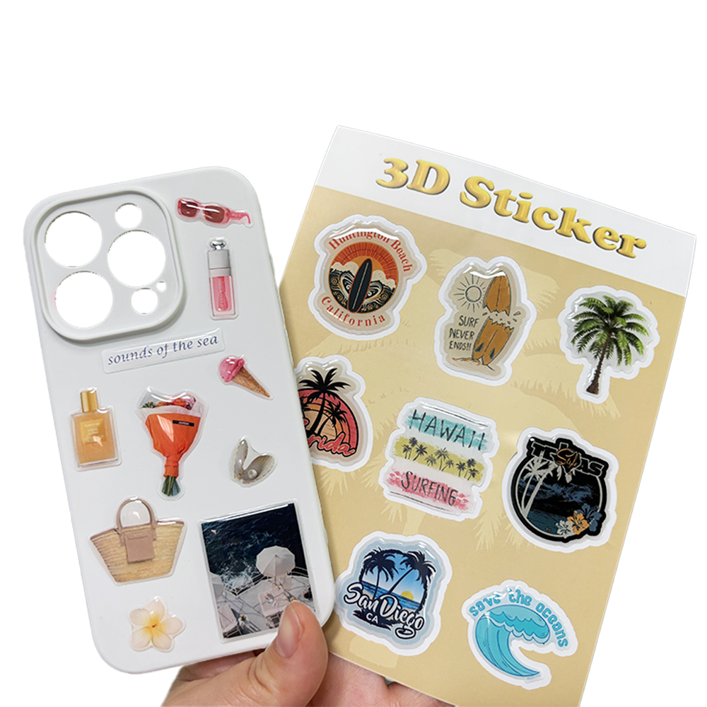 Wholesale Custom Dome Gel Sticker Mobile Phone Back 3D Epoxy Crystal Sticker Mobile Phone Case Bonding Crafts Gift Personal Logo