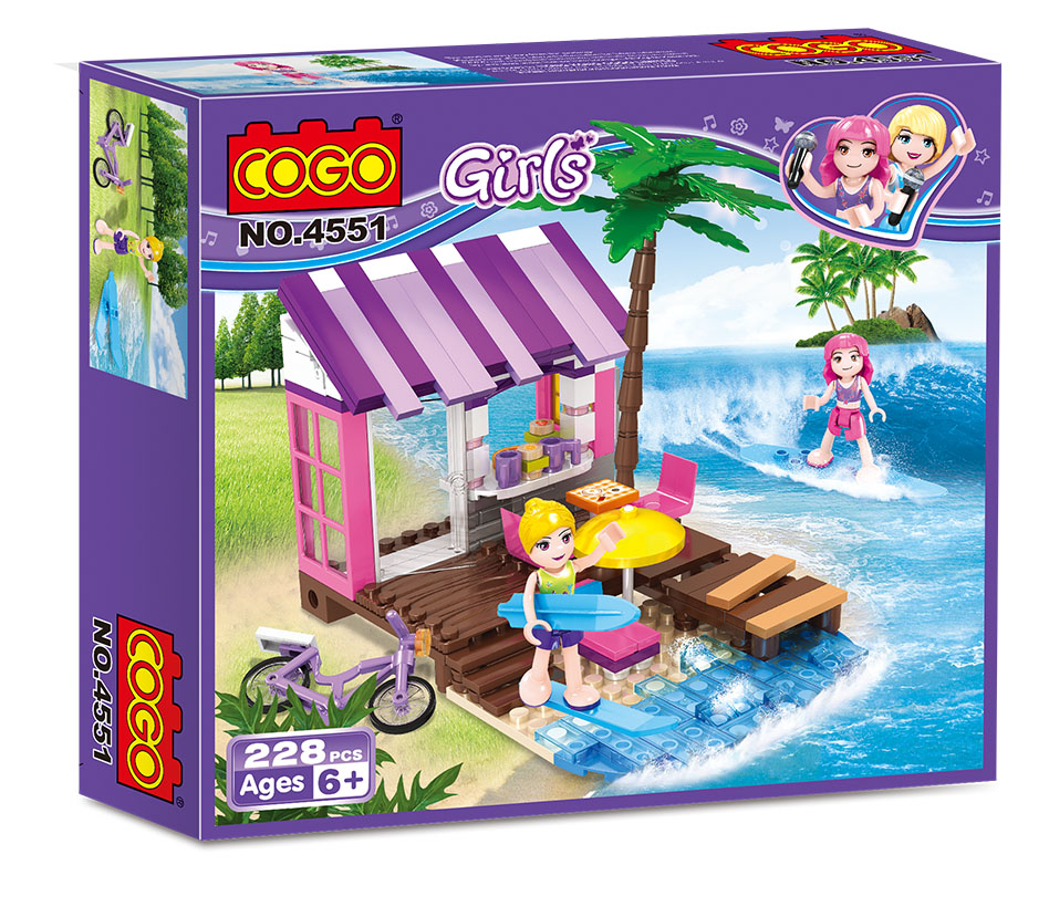 COGO забавная Летняя Пляжная Сделай Сам Строительные кирпичи игры CG4551 дети блоки игрушки