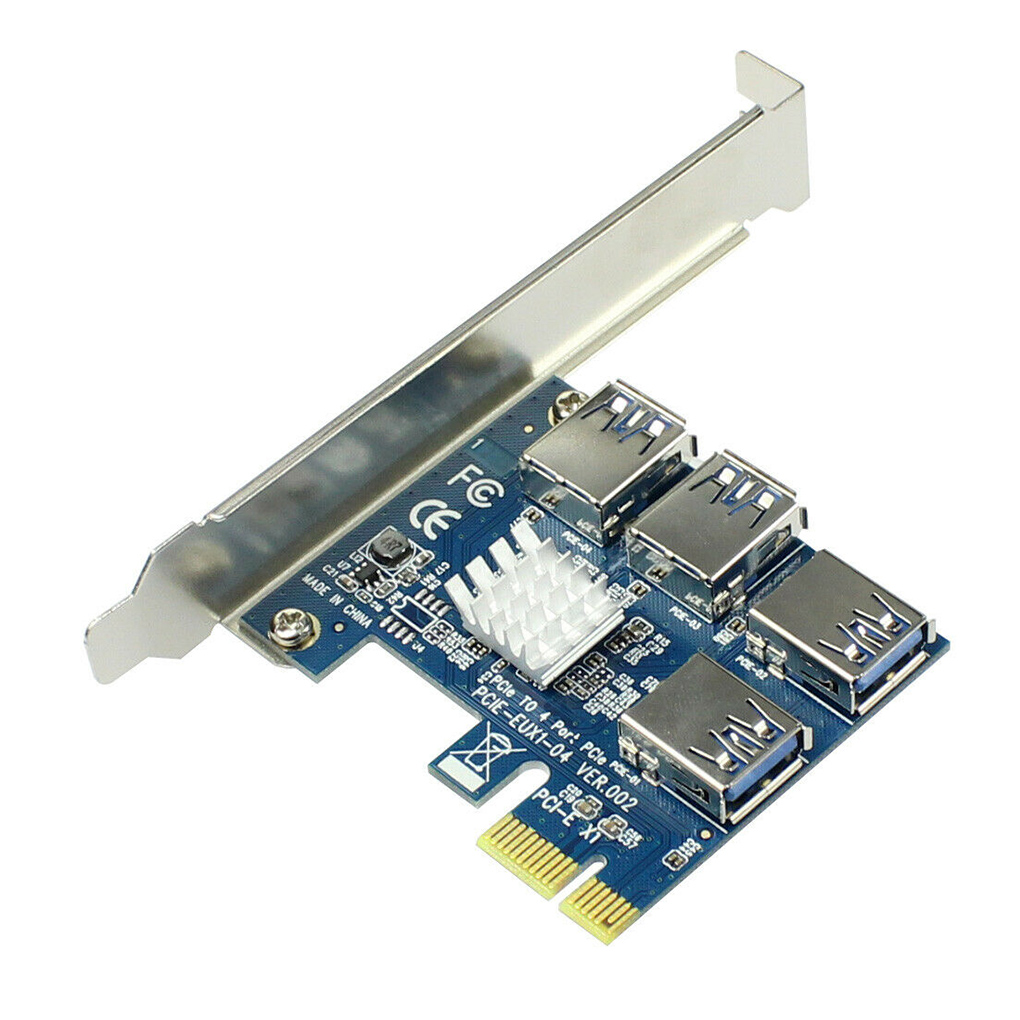 Адаптер PCI-E-PCI-E, 1 поворот, 4 разъема PCI-Express, от 1x до 16x, USB 3,0, карта расширения, преобразователь PCIe, pcie от 1 до 4