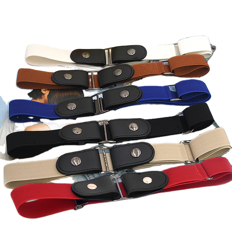 Fashion Stretch Elastic Lazy Belt For Women Men Jeans Belt Without Buckle