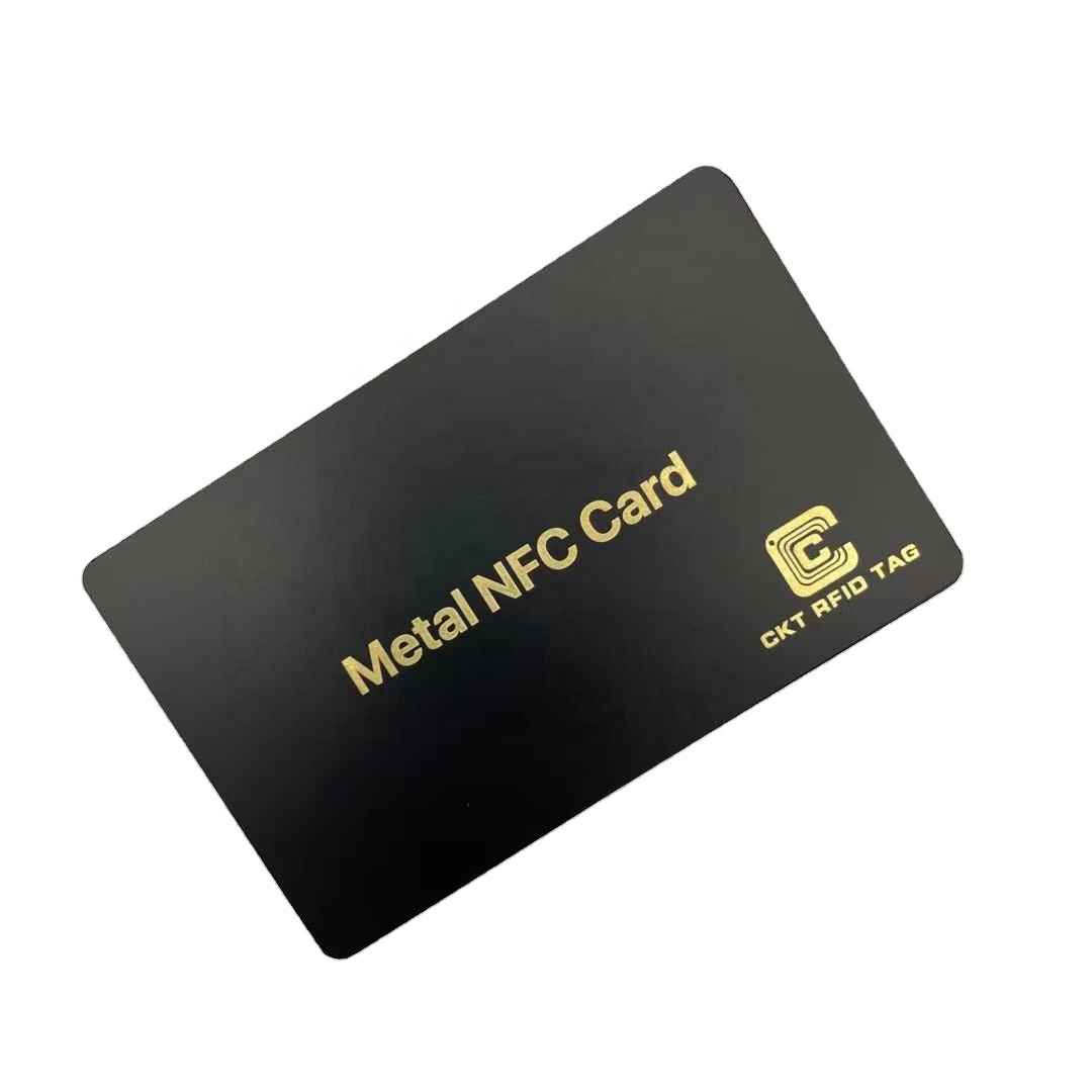 Черная матовая металлическая NFC-карта без рисунка для визиток, NFC-карта
