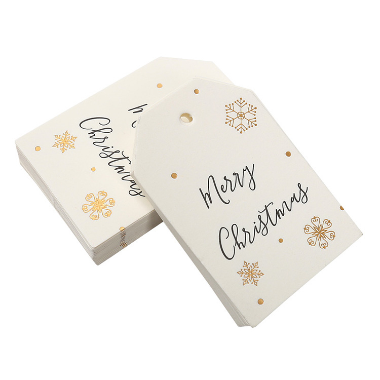 wholesale Printed Paper Christmas Gift Tag With String Tags Gift Wrapping Decor Gift
