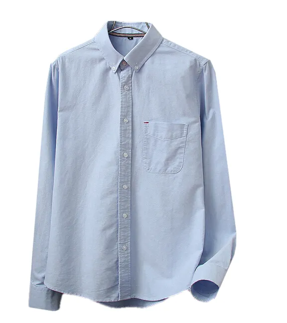 Factory wholesale shirts mens cotton plain oxford dress casual shirts with pocket