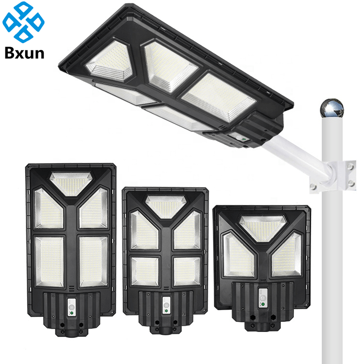 Waterproof IP65 300W 400W 500W pole mount street light human body induction outdoor led solar street light