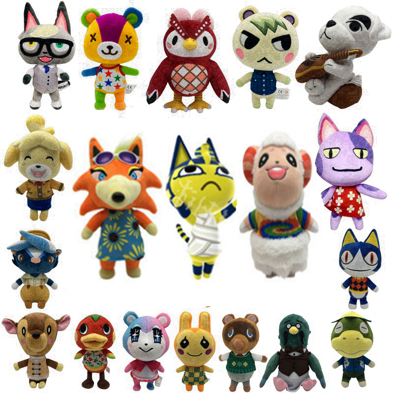 Новые Мультяшные животные плюшевые игрушки Tanuki Bear Kohlrabi полосатые перекрещивающиеся куклы